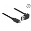 Micro USB naar Easy-USB-A haaks (boven/beneden) kabel - USB2.0 - tot 2A / zwart - 1 meter