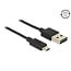 Easy-Micro USB naar Easy-USB-A kabel - USB2.0 - tot 2A / zwart - 2 meter