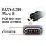 Easy-Micro USB haaks (links/rechts) naar Easy-USB-A kabel - USB2.0 - tot 2A / zwart - 0,50 meter