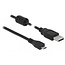 Micro USB naar USB-A kabel met ferriet kern - USB2.0 - tot 2A / zwart - 1 meter