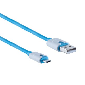 S-Impuls USB Micro B naar USB-A kabel - USB2.0 - tot 2A / blauw - 0,30 meter