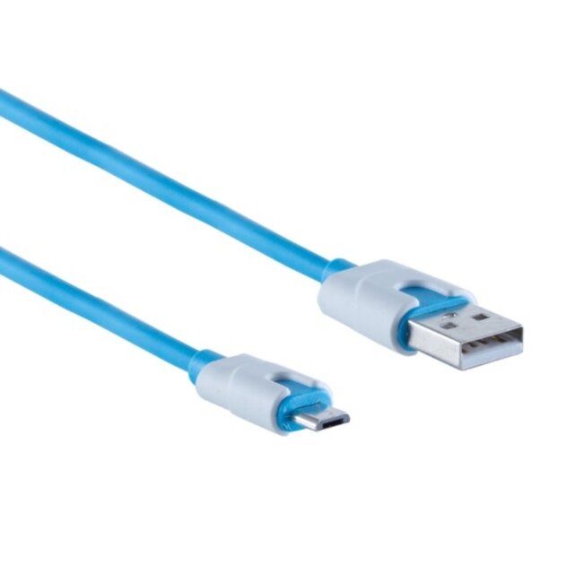 USB Micro B naar USB-A kabel - USB2.0 - tot 2A / blauw - 0,90 meter