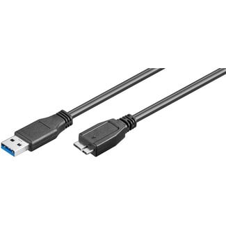 Goobay USB Micro naar USB-A kabel - USB3.0 - tot 0,9A / zwart - 1 meter