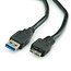 USB Micro naar USB-A kabel - USB3.0 - tot 2A / zwart - 0,50 meter