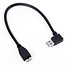 USB Micro B naar haakse USB-A kabel - USB3.0 - tot 2A / zwart - 0,25 meter