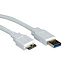 USB Micro naar USB-A kabel - USB3.0 - tot 2A / wit - 0,15 meter