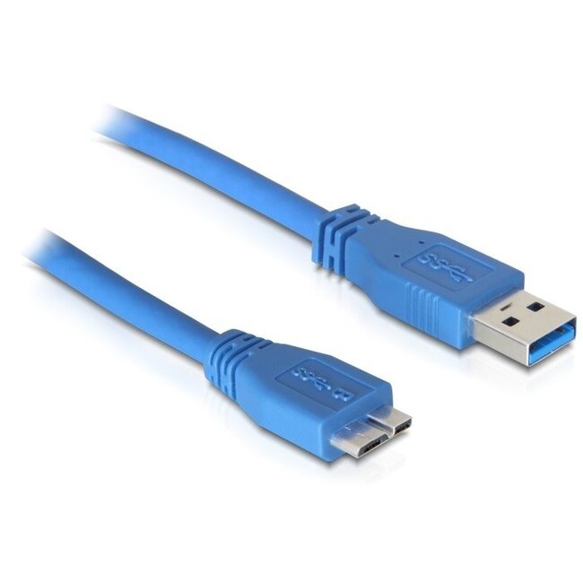 USB Micro naar USB-A kabel - USB3.0 - tot 2A / blauw - 0,30 meter
