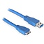 USB Micro naar USB-A kabel - USB3.0 - tot 2A / blauw - 1,8 meter