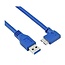 USB Micro B haaks naar USB-A kabel - USB3.0 - tot 2A / blauw - 0,30 meter