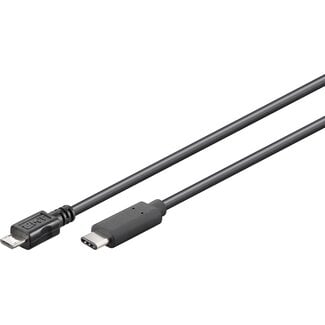 Good Connections USB Micro B naar USB-C kabel - USB2.0 - tot 2A / zwart - 1 meter