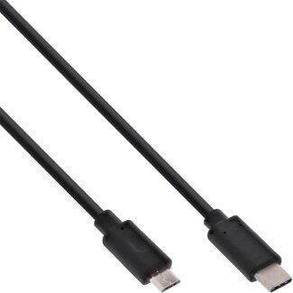 S-Impuls USB Micro B naar USB-C snellaadkabel - USB2.0 - tot 3A / zwart - 1,8 meter