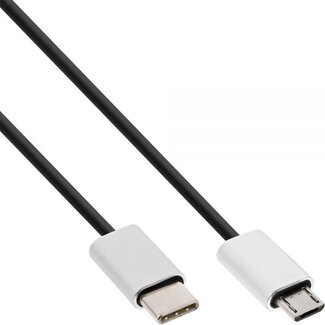 InLine InLine USB Micro B naar USB-C kabel - USB2.0 - tot 3A / zwart - 0,50 meter