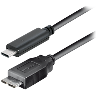 Roline USB Micro B naar USB-C kabel - USB3.1 Gen 1 - tot 2A / zwart - 0,50 meter