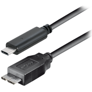 USB Micro B naar USB-C kabel - USB3.1 Gen 1 - tot 2A / zwart - 1 meter