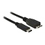 USB Micro B naar USB-C kabel - USB3.1 Gen 2 - tot 3A / zwart - 1 meter