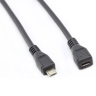 OTB USB Micro B naar USB Micro B verlengkabel - USB2.0 - tot 1A / zwart - 2 meter