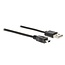 USB Mini B naar USB-A kabel - USB2.0 - tot 1A / zwart - 1 meter