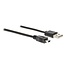 Mini USB - USB-A kabel | USB2.0 | 2,5W | zwart | 5 meter
