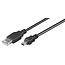 USB Mini B naar USB-A kabel - USB2.0 - tot 2A / zwart - 5 meter