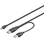 USB Mini B naar 2x USB-A Y-kabel - USB2.0 - tot 1A / zwart - 0,50 meter