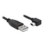 USB Mini B haaks naar USB-A kabel - USB2.0 - tot 2A / zwart - 1 meter