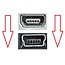 USB Mini B haaks naar USB-A kabel - USB2.0 - tot 1A / zwart - 2 meter