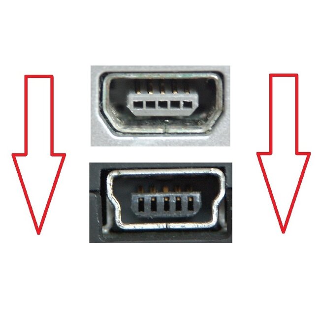 USB Mini B haaks naar USB-A kabel - USB2.0 - tot 1A / zwart - 3 meter