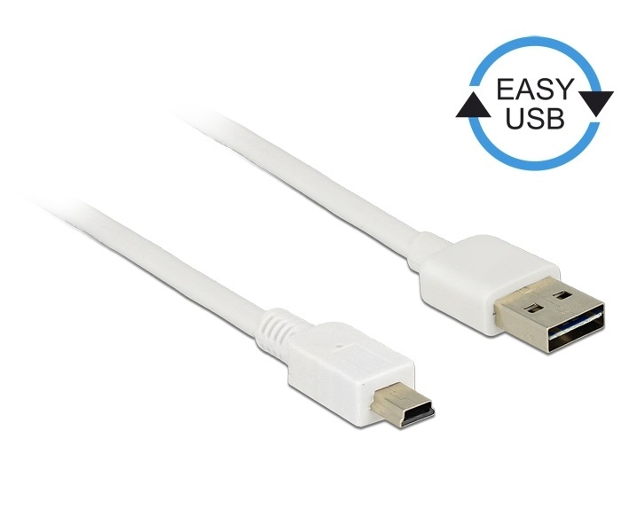 DeLOCK 0.5m, USB2.0-A/USB2.0 Mini-B USB-kabel 0,5 m USB A USB B Wit
