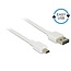 Mini USB naar Easy-USB-A kabel - USB2.0 - tot 2A / wit - 3 meter