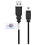 USB Mini B naar USB-A kabel - USB2.0 gecertificeerd - tot 1A / zwart - 3 meter