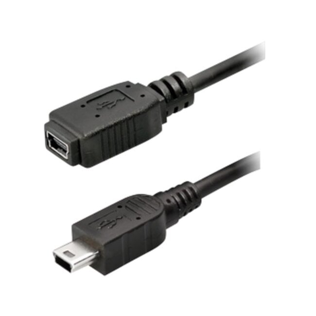 USB Mini B naar USB Mini B verlengkabel - USB2.0 / tot 1A / zwart - 1,2 meter