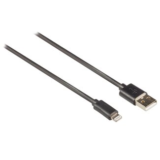 Nedis 8-pins Lightning naar USB-A kabel - USB2.0 - tot 2,4A / zwart - 1 meter