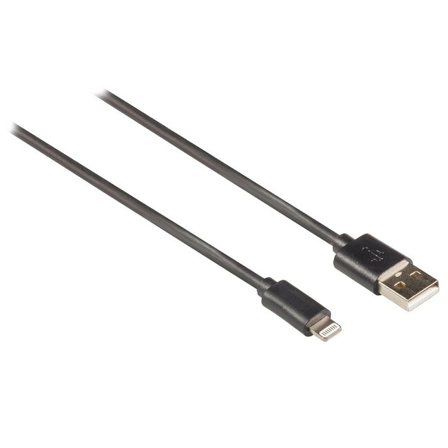 8-pins Lightning naar USB-A kabel - USB2.0 - tot 2,4A / zwart - 1 meter