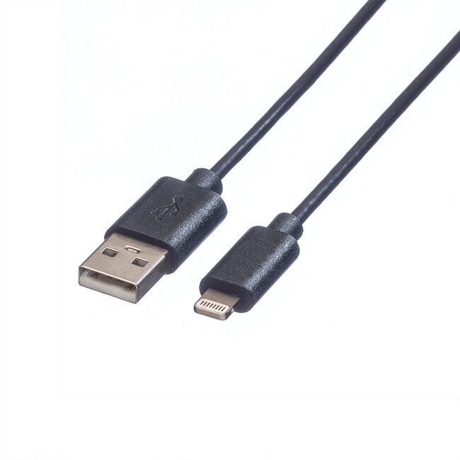 8-pins Lightning naar USB-A kabel - USB2.0 - tot 3A / zwart - 0,15 meter