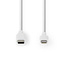 Nedis 8-pins Lightning naar USB-C kabel - USB2.0 - tot 20V/3A / wit - 1 meter