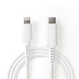 Nedis Nedis 8-pins Lightning naar USB-C kabel - USB2.0 - tot 20V/3A / wit - 2 meter