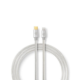 Nedis Nedis Premium 8-pins Lightning naar USB-C kabel - USB2.0 - tot 20V/3A / aluminium - 1 meter