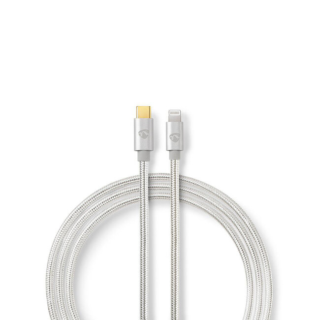 Nedis Premium 8-pins Lightning naar USB-C kabel - USB2.0 - tot 20V/3A / aluminium - 2 meter