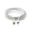 Nedis Premium 8-pins Lightning naar USB-C kabel - USB2.0 - tot 20V/3A / aluminium - 2 meter