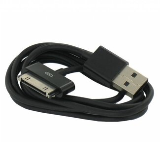 Dolphix 30-pins Apple Dock naar USB-A kabel - USB2.0 - tot 2A / zwart - 1 meter