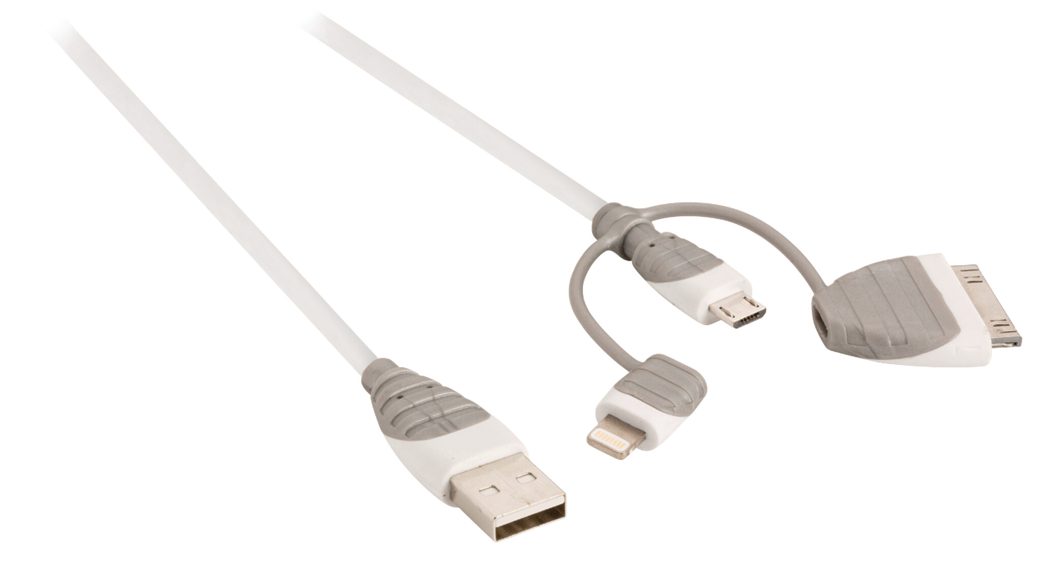 Bandridge BBM39410W10 3-in-1 Data En Oplaadkabel Usb Micro-b Male + Dockadapter + Lightningadapter - A Male 1.00 M Wit
