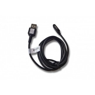 VHBW Sony Xperia magneet connector naar USB-A kabel voor Sony Xperia tablets en smartphones - USB2.0 / zwart - 1 meter