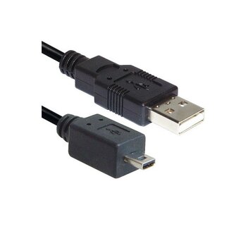 Transmedia Camera 8-pins naar USB-A kabel - USB2.0 - tot 1A / zwart - 1,8 meter