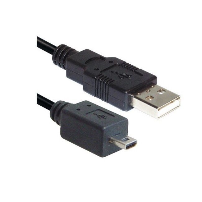 Camera 8-pins naar USB-A kabel - USB2.0 - tot 1A / zwart - 1,8 meter