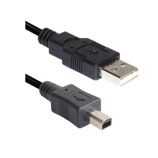 Transmedia Mitsumi 4-pins naar USB-A kabel voor o.a. camera's en Mp3 spelers - USB2.0 - tot 1A / zwart - 3 meter