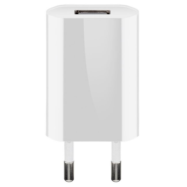 Goobay USB thuislader met 1 poort - recht/plat - 1A / wit