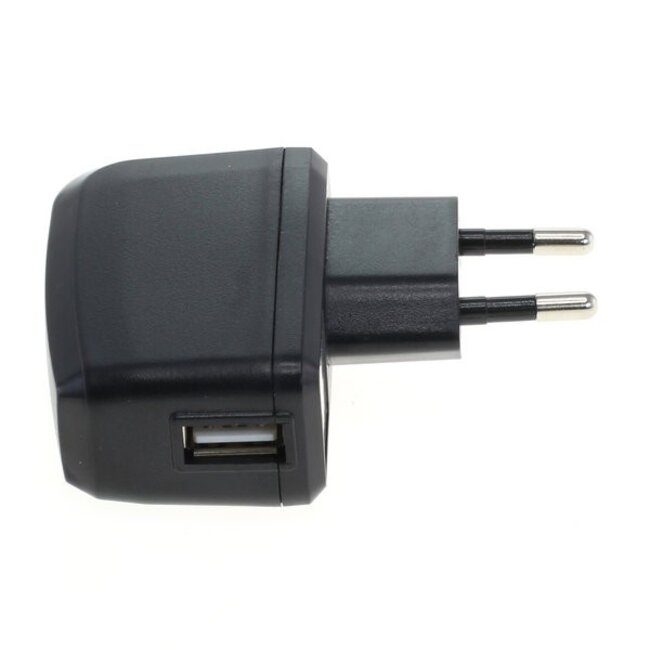 USB thuislader met 1 poort - haaks - Smart IC - 2A / zwart