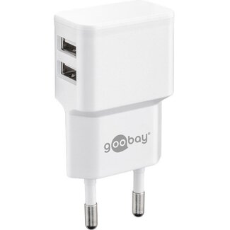 Goobay Goobay USB thuislader met 2 poorten - haaks - 2,4A / wit