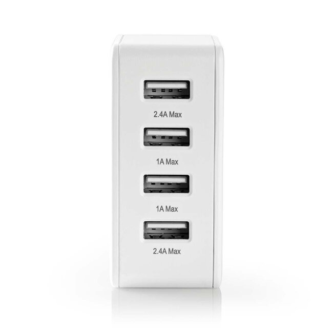 Nedis USB thuislader met 4 poorten - 4,8A / wit