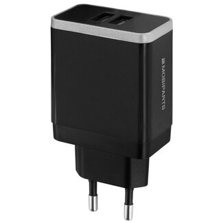 Mobiparts Mobiparts USB thuislader met 2 poorten - Quick Charge 3.0 - 4,6A / zwart